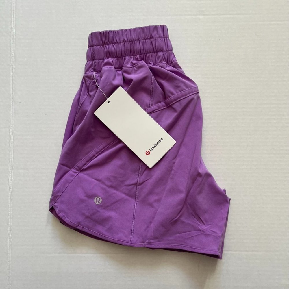 NWT Lululemon High Rise Track That 5" Shorts Purple Blossom